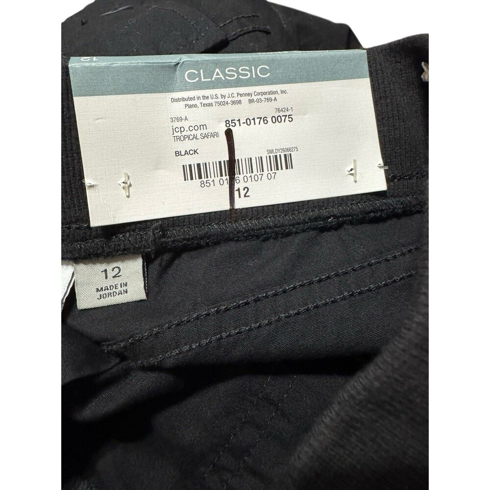 Liz Claiborne Size 12 Black Classic Tropical Safari Shorts NWT - Picture 8 of 9